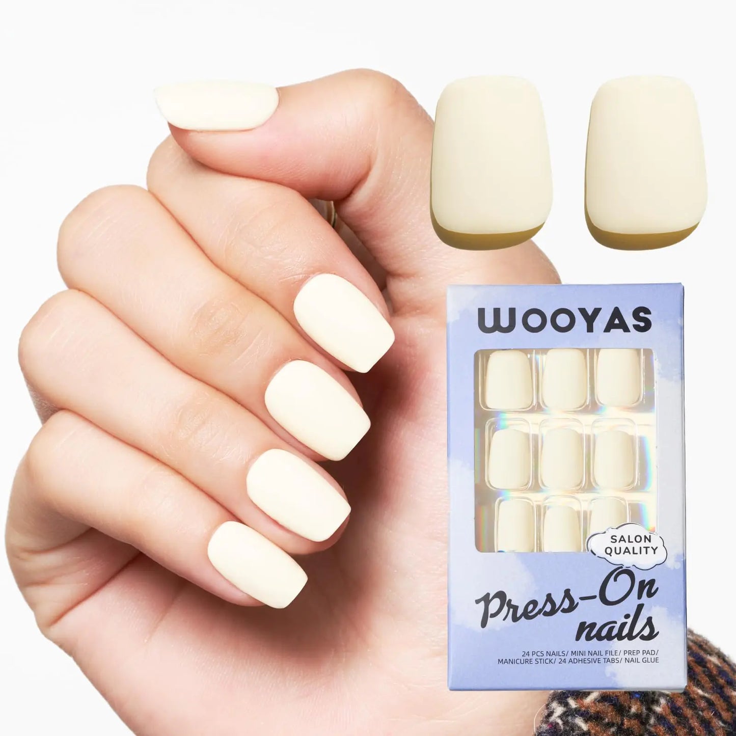 Wooyas Light Yellow Press-On Nails kit