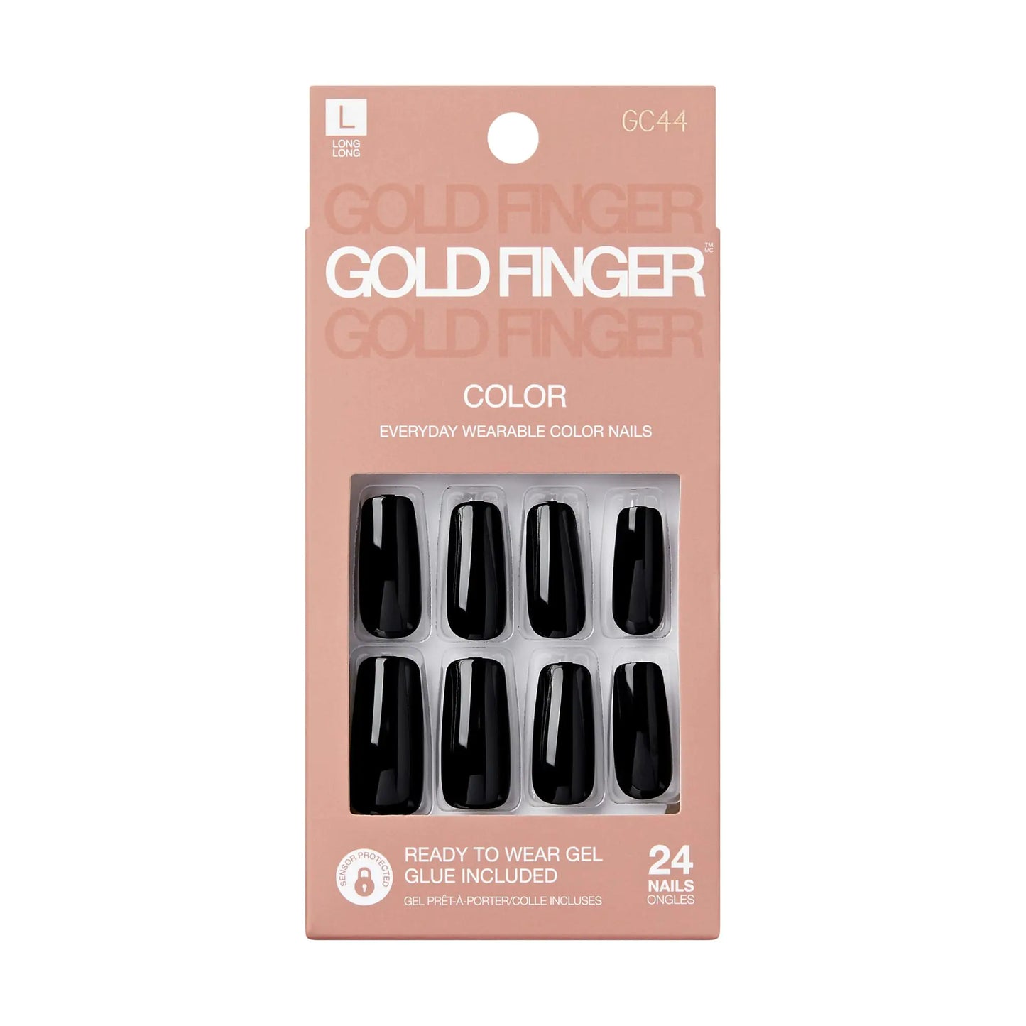 GoldFinger Black Press-On Nails kit