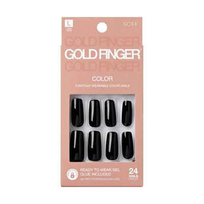 GoldFinger Black Press-On Nails kit