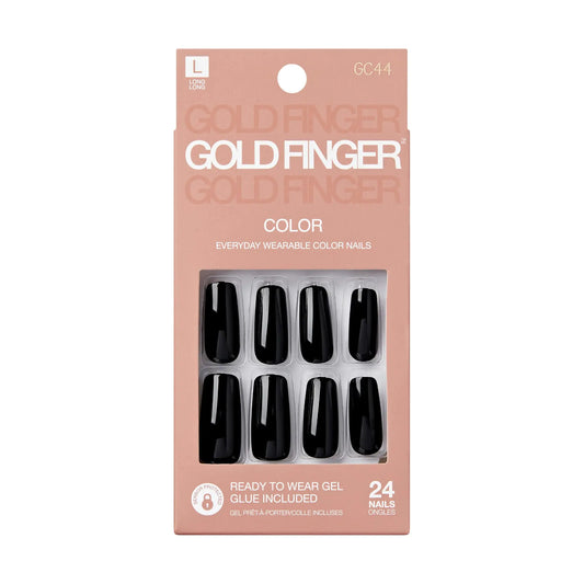 GoldFinger Black Press-On Nails kit