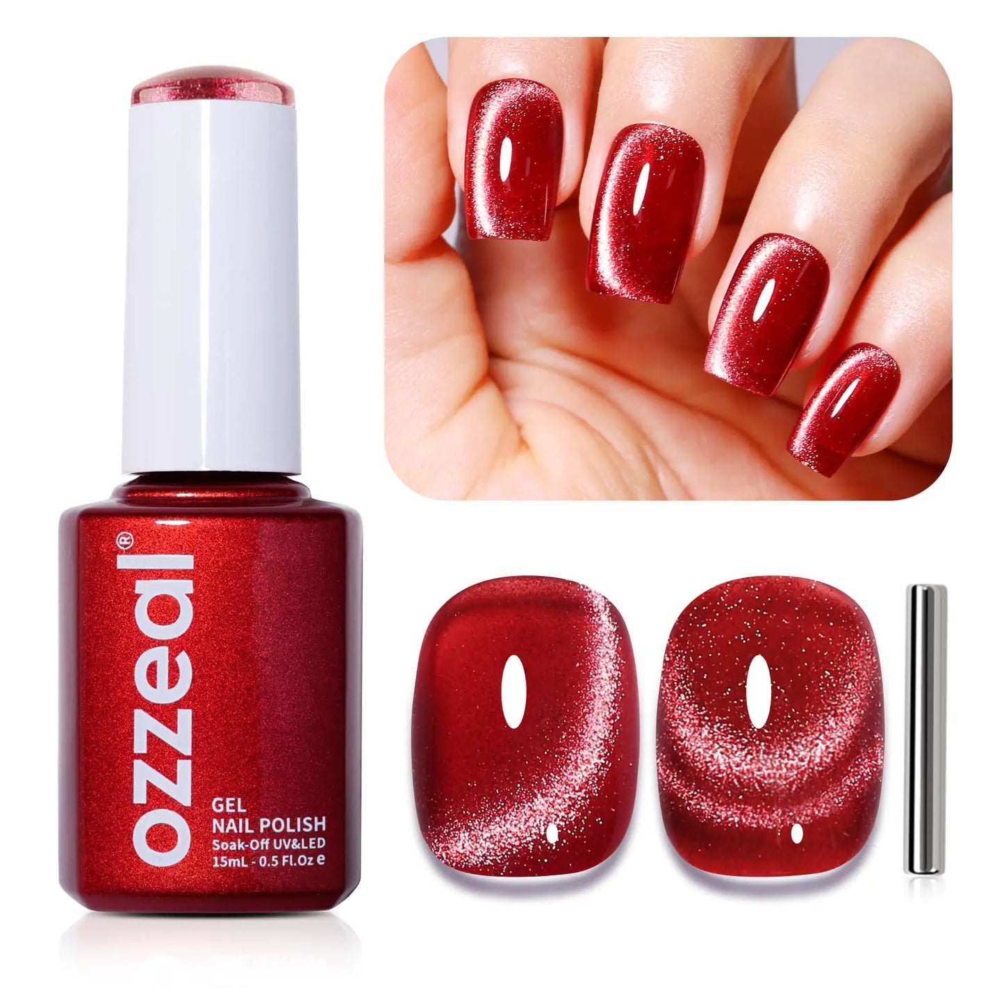 OZZEAL Blood Red Cat Eye Gel Polish