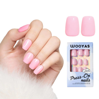 Wooyas Press on Nails Short Soft Pink