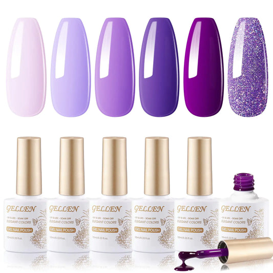 Purple Gel Nail Polish Set