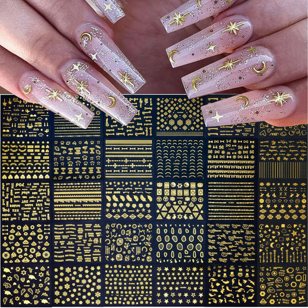 Gold Nail Stickers Set