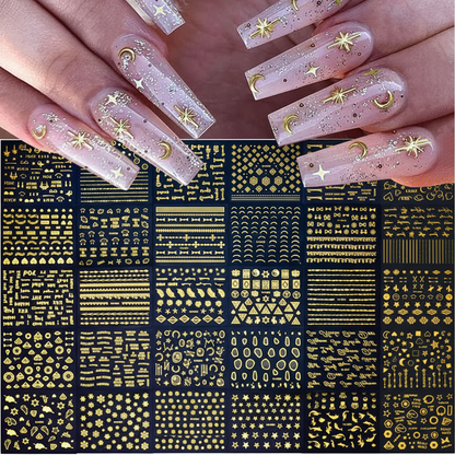 Gold Nail Stickers Set
