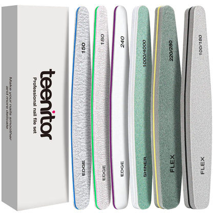Teenitor 6pcs Nail File & Buffer Set