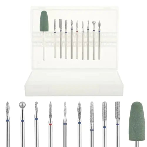 10-Piece Professional Nail Drill Bit Set